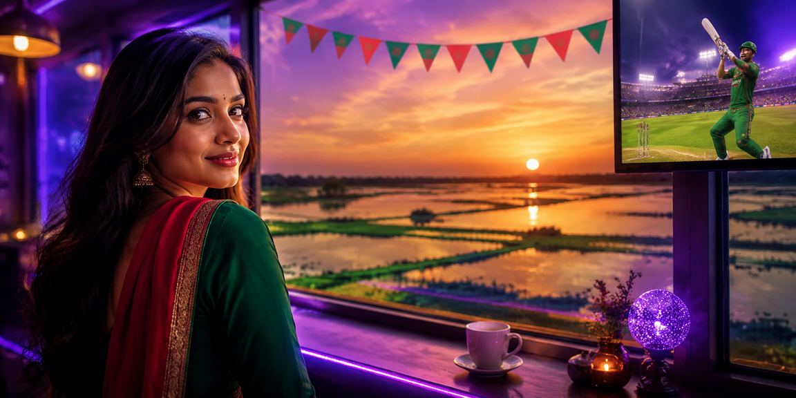 তাঙ্গুয়ার হাওরে ক্রিকেট বেটিংয়ের সময় সূর্যাস্তের দৃশ্য